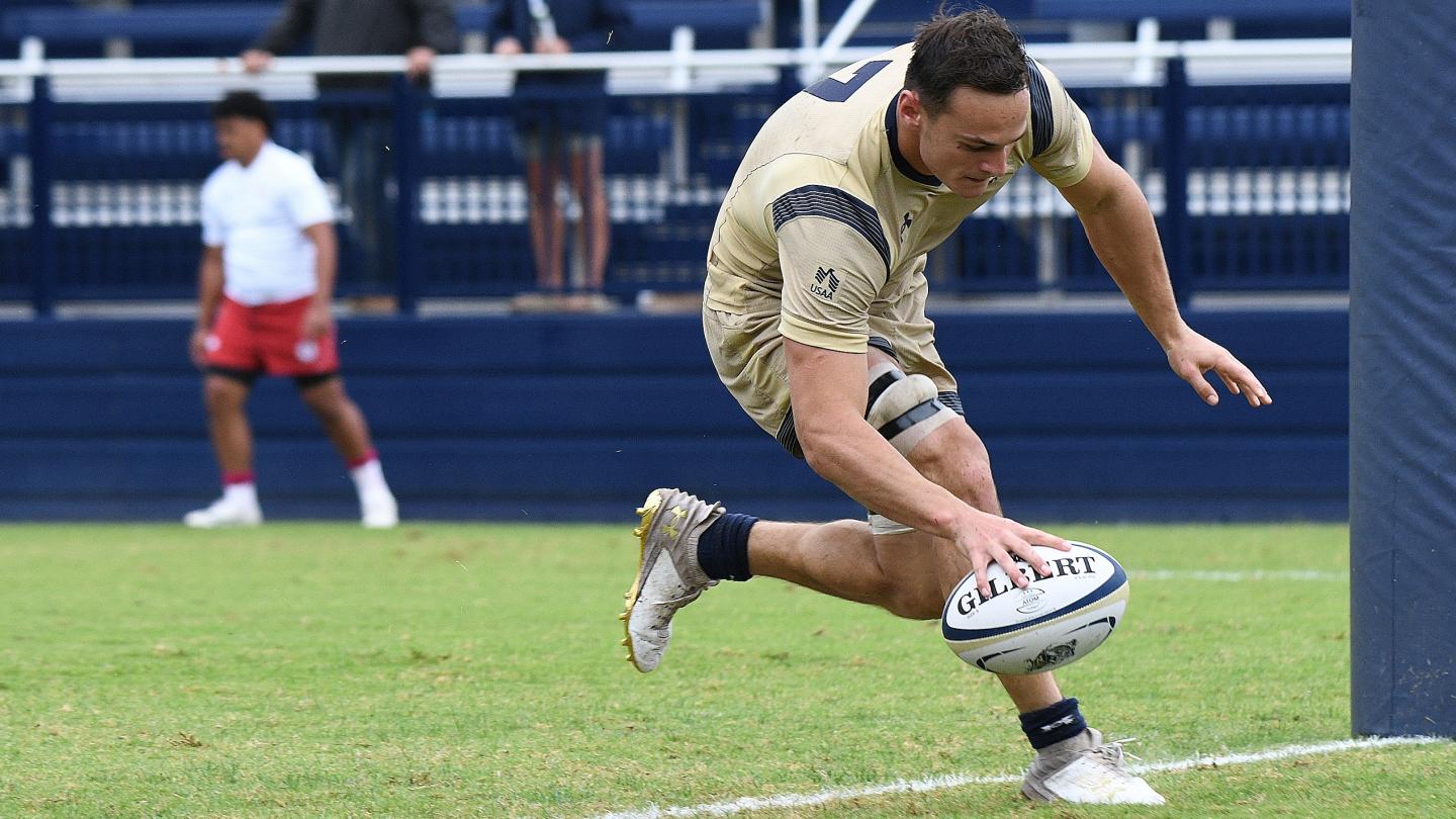 Aidan Gerber scores for Navy. Photo David Hughes.