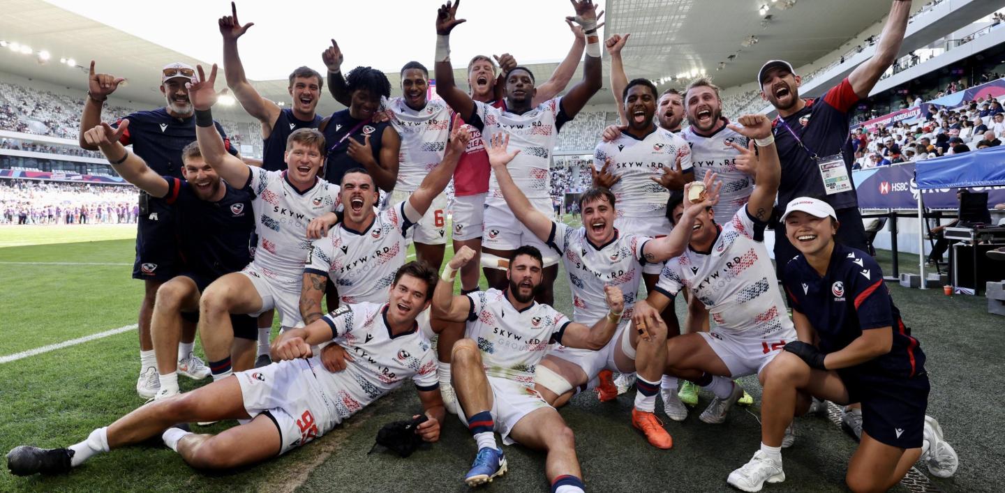 USA 7s team celebrates qualifying for 2026-27 SVNS 1.