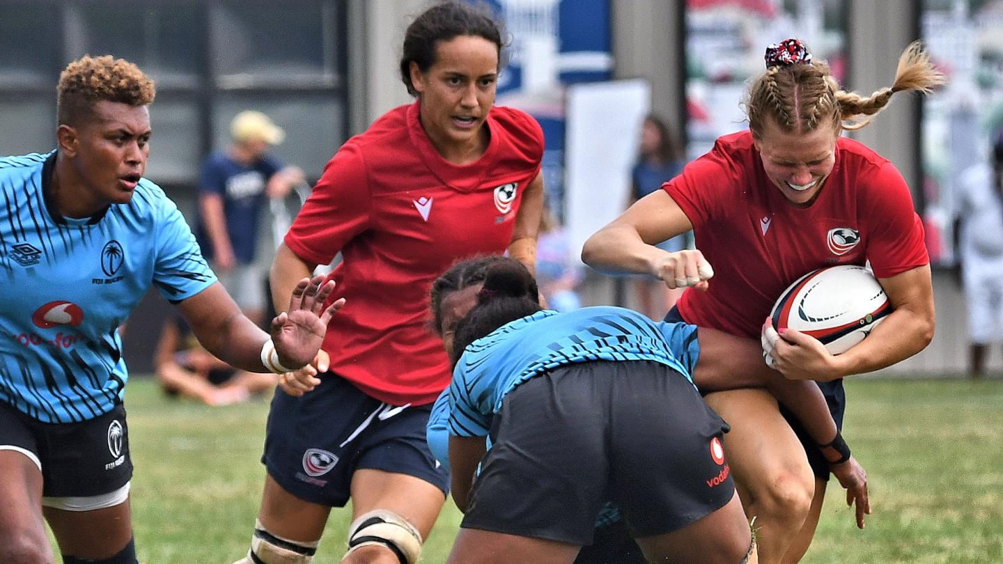 USA vs Fiji in a scrimmage in the summer of 2025. Photo David Hughes.