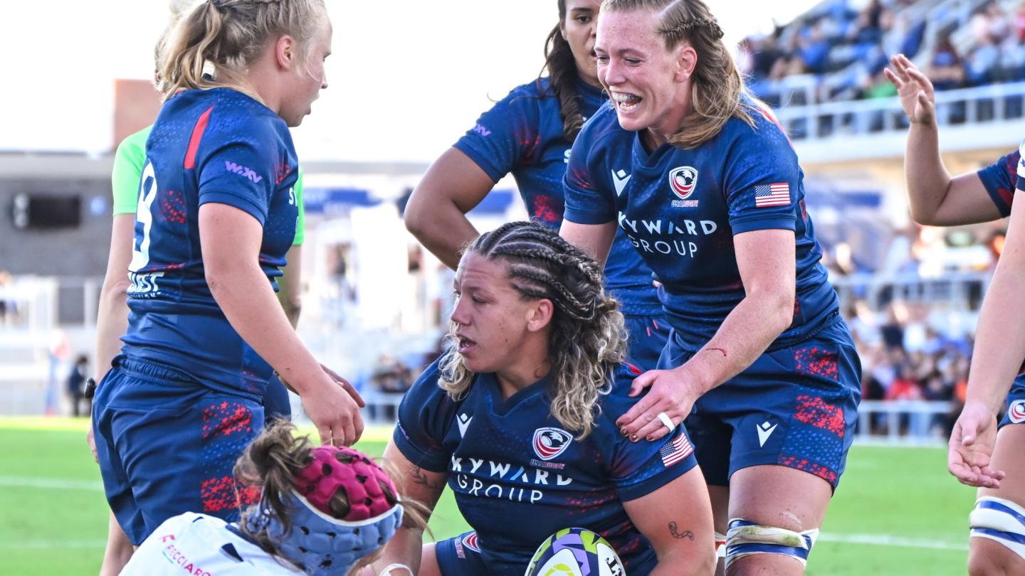Hope Rogers scored two for the USA. Photo USA Rugby.