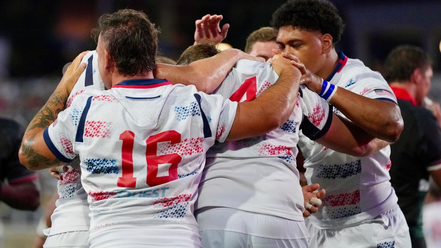 USA players celebrate vs Zimbabwe 2026. Photo Greg Sabin.