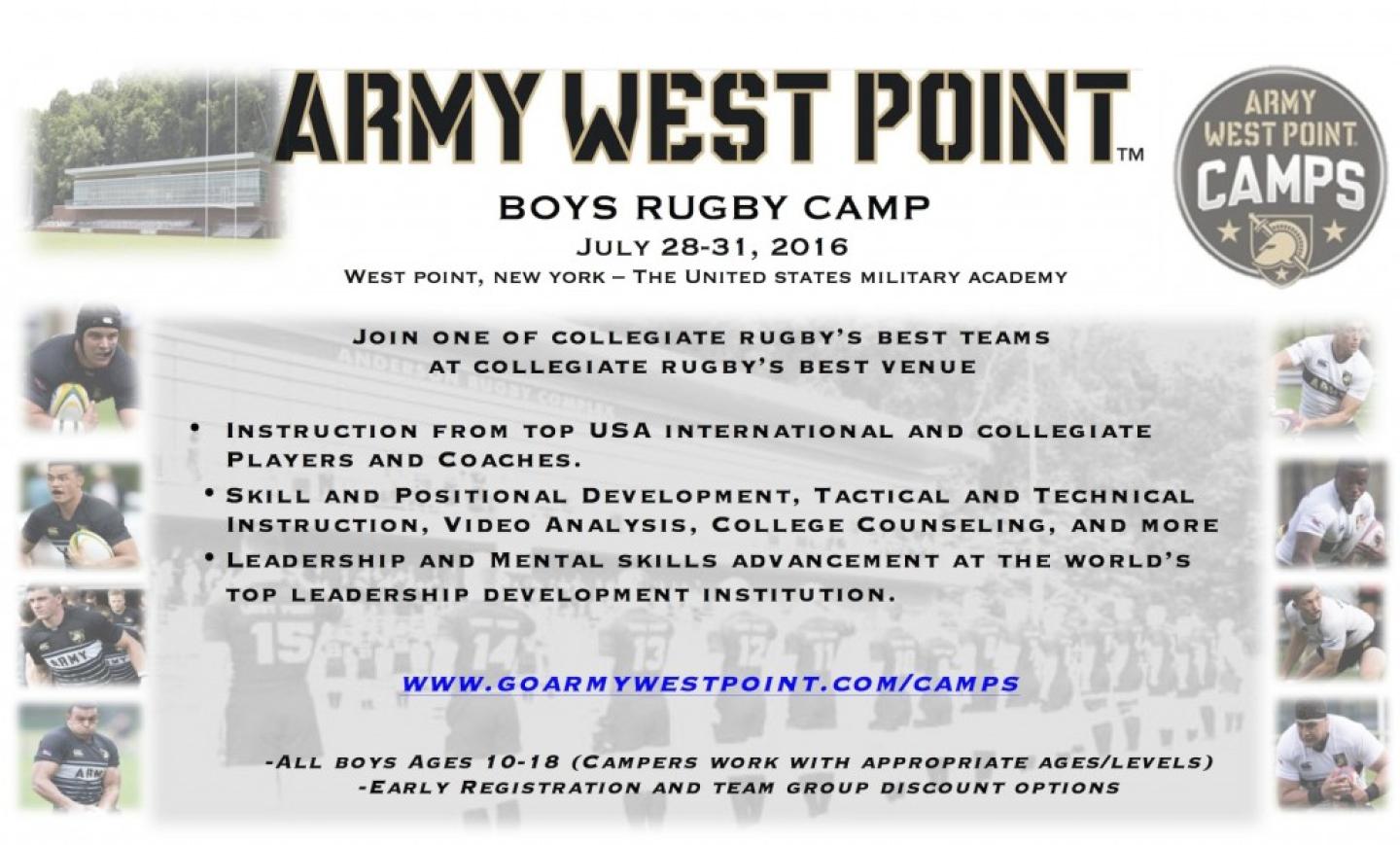 army rugby camp flier