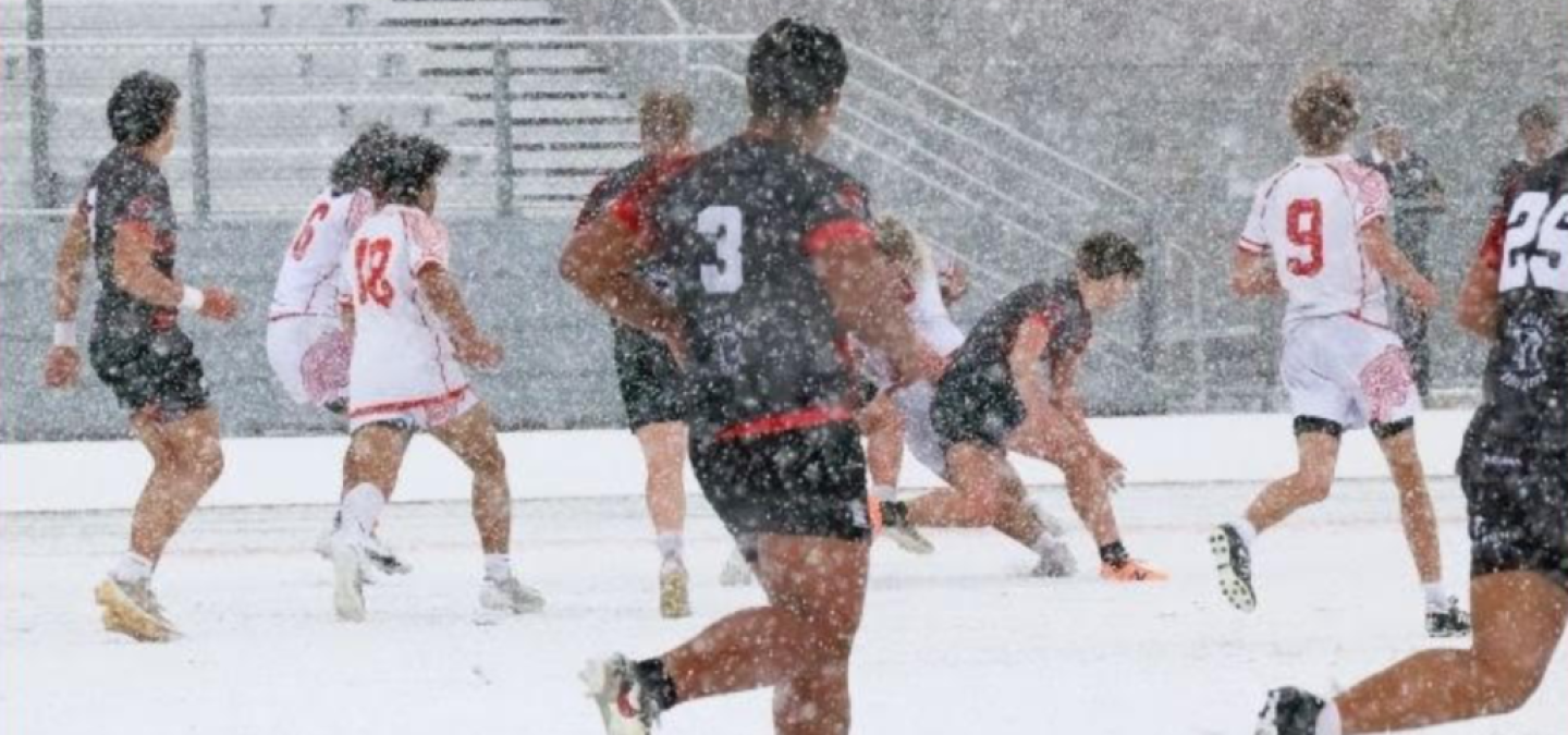 cavemen vs east hs in the snow