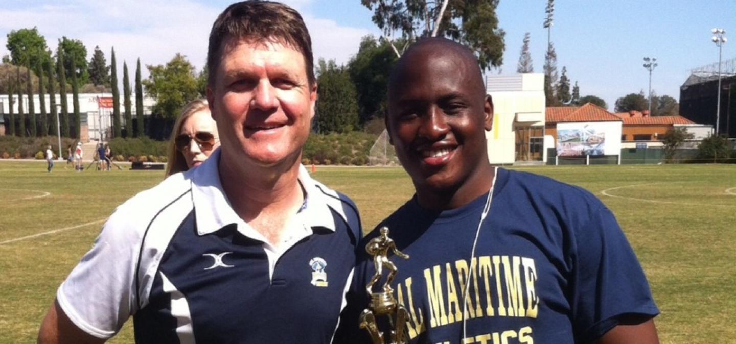 coach steve hiatt and pcc mvp michael mukuru