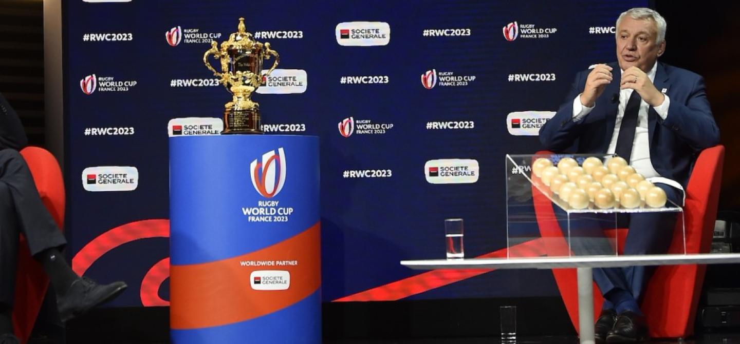 france 2023 draw launch aurelien meunier getty images for rugby world cup claude atcher rwc 2023