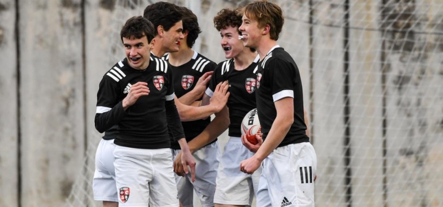 rye hs players smiling