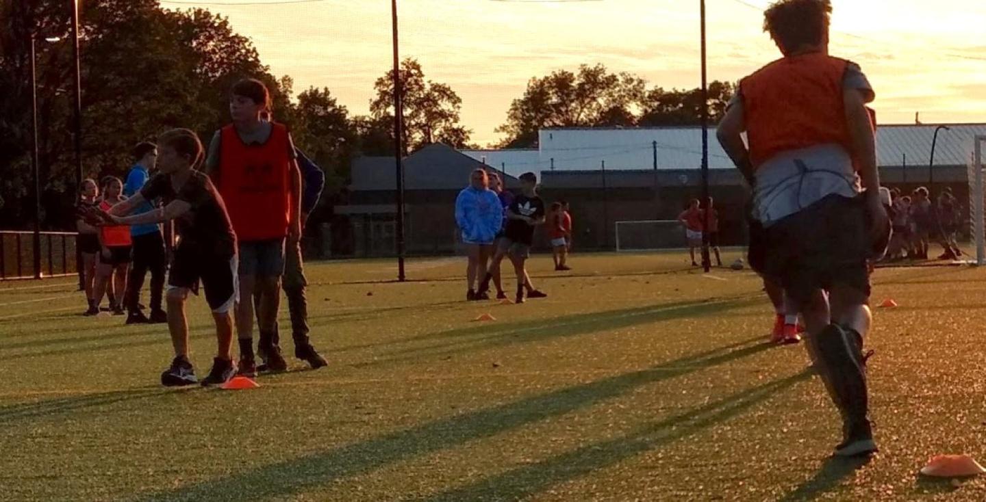 youth in sunset